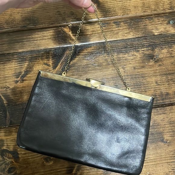 ETRA Vintage Leather Clutch/ Chain Purse - Picture 7 of 7